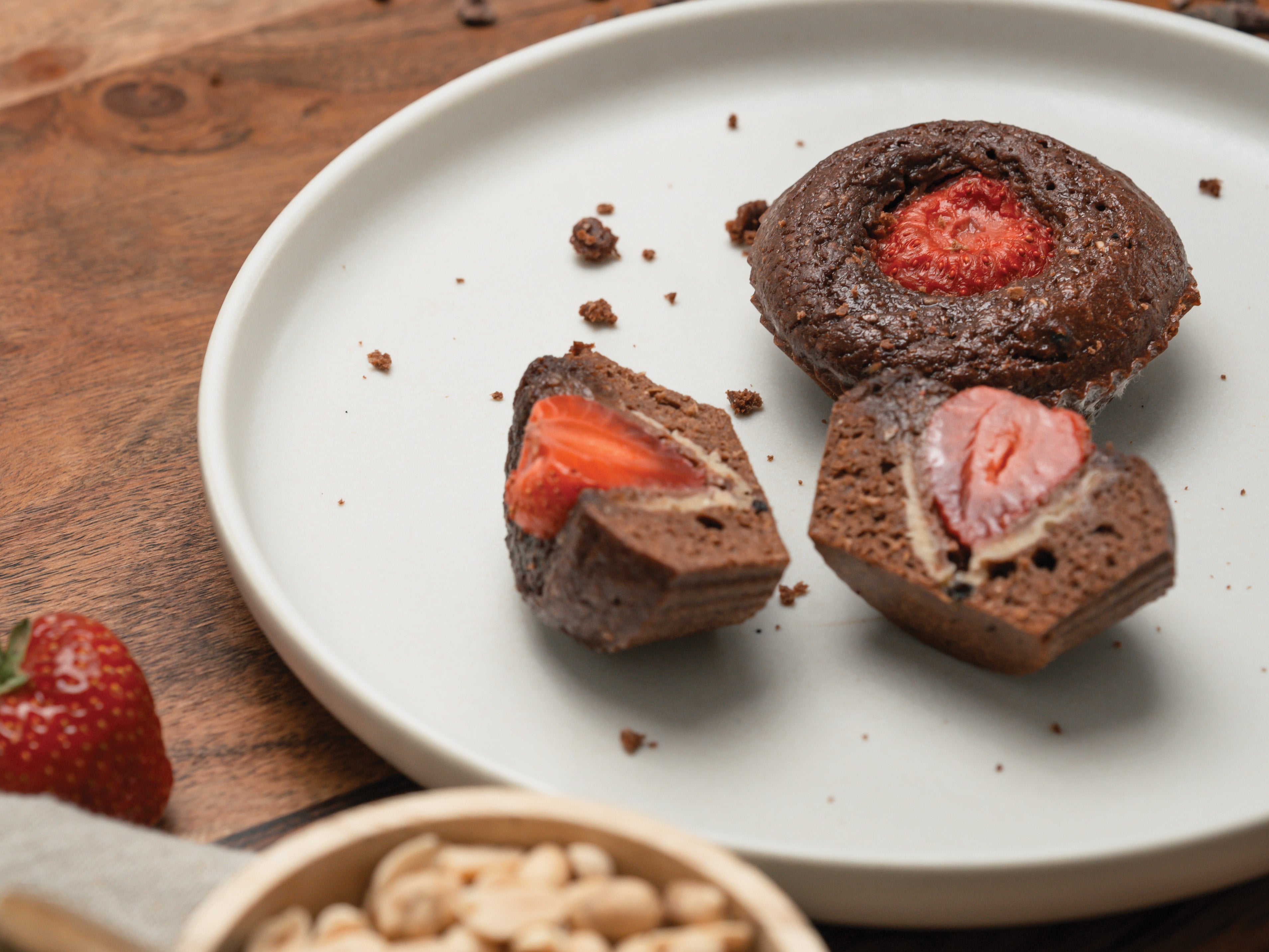 Fudgy Erdbeer-Schokomuffins