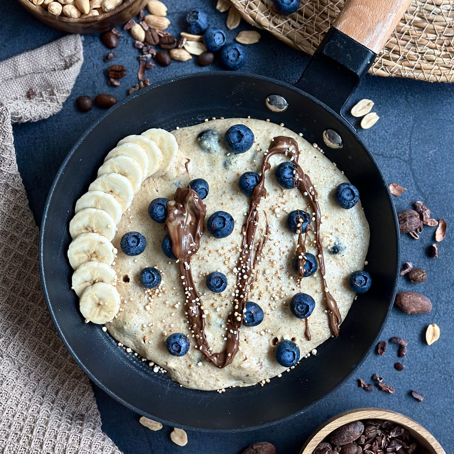 blaubeer-vanille pfannen cookie dough