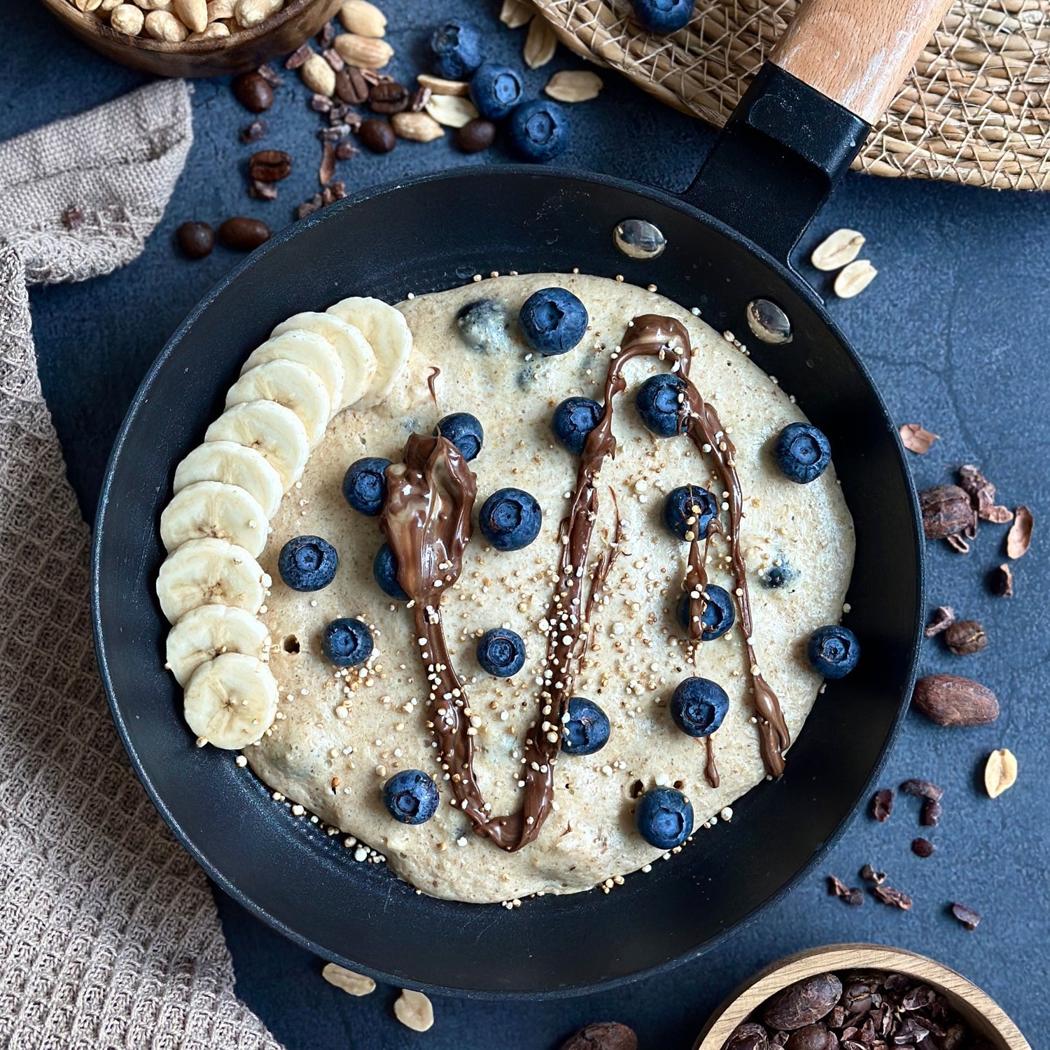 Blaubeer-Vanille Pfannen Cookie Dough