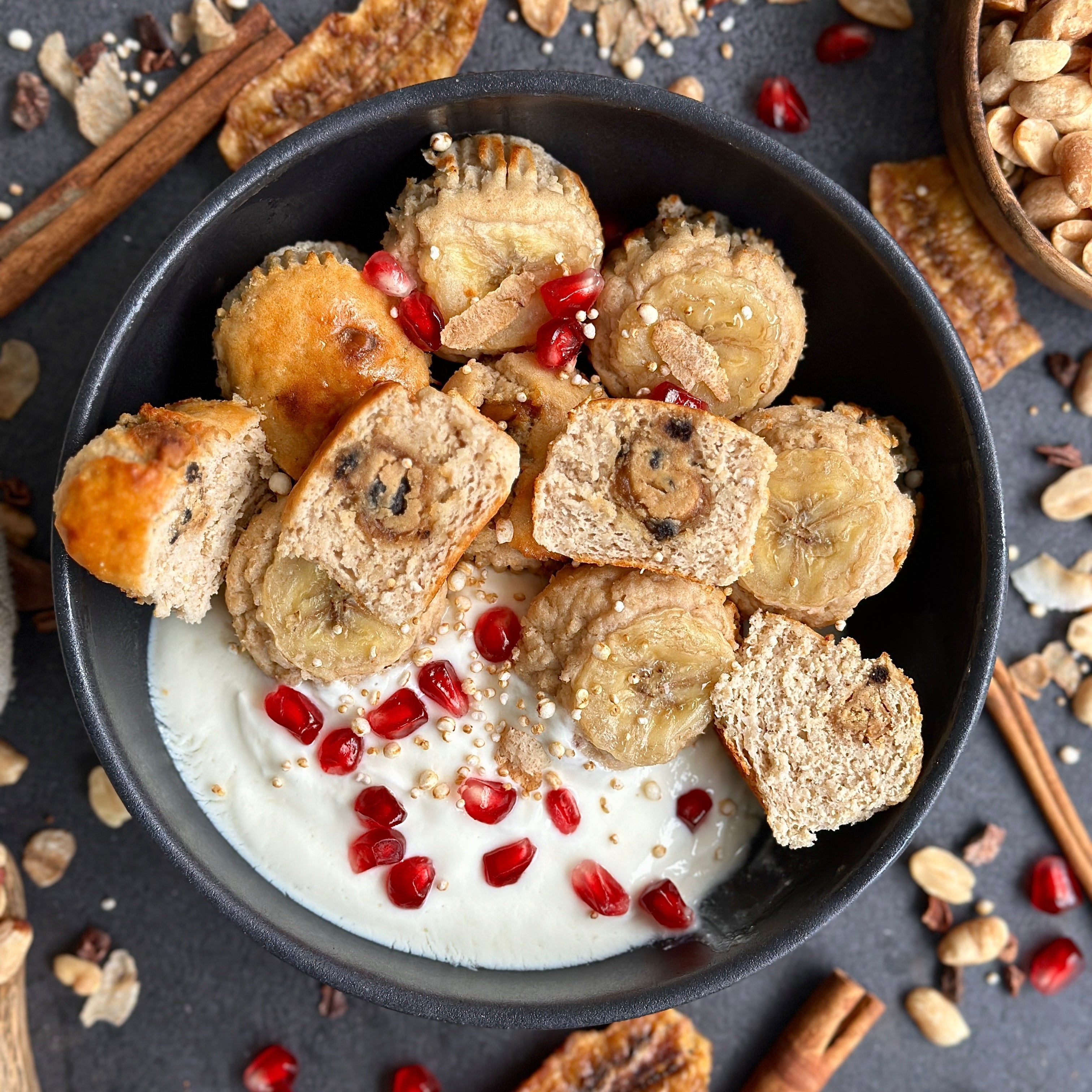 Banane-Zimt Mini Muffins