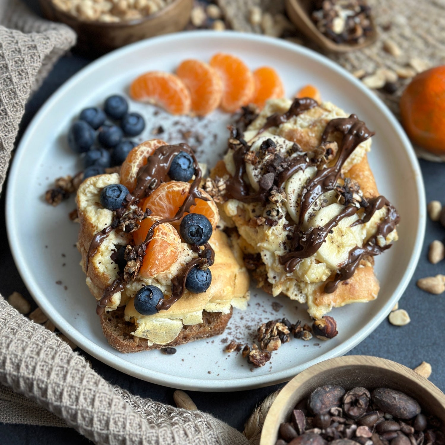 süßes Rührei auf Brötchen