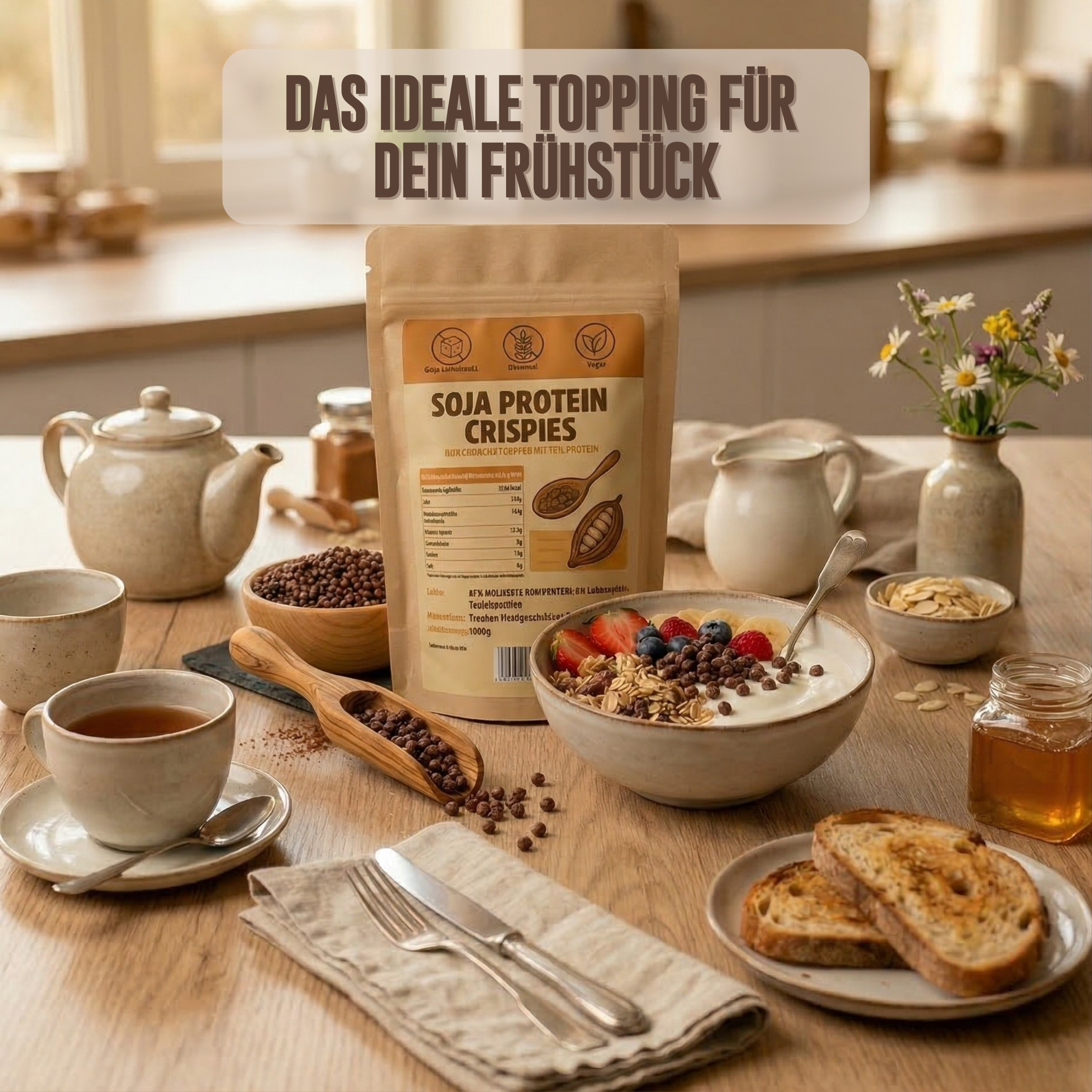 Soja Protein (77% ) Crispies mit Kakao
